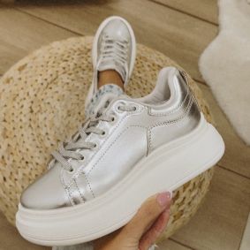 Women sneakers E564 - SILVER